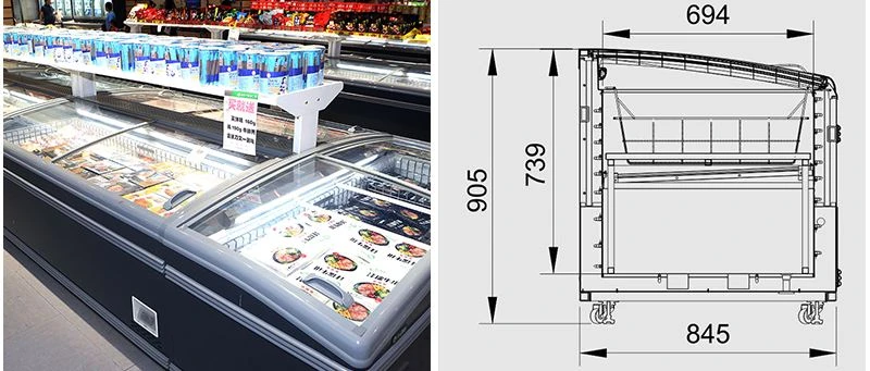 Top Open Glass Sliding Door Display Freezer